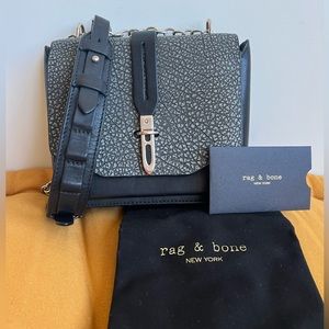Rag & Bone Enfield crossbody black leather bag with chain and leather strap